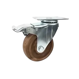 ROTAR LTDA. Rueda Alta Temperatura 280°C, Fibra de Vidrio y PA, Placa Giratoria con Freno.