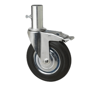 ROTAR Rueda Andamio Banda Goma Maciza Núcleo Metálico Placa Con Freno