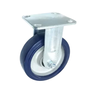 ROTAR LTDA. Rueda Goma Elástica Azul Núcleo Poliamida Placa Fija