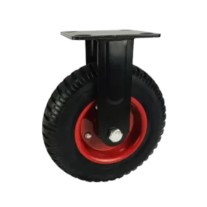 ROTAR LTDA. Rueda Banda de Caucho Macizo Núcleo de Acero Placa Fija Color Negro