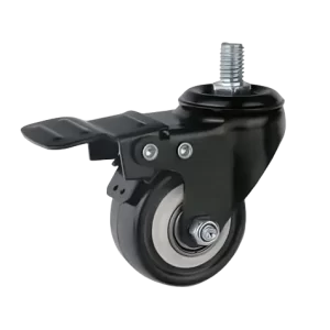 ROTAR LTDA. Rueda Banda PVC Núcleo PP Diámetro 65 mm Carga 90 Kg Placa Buje Pasante Giratoria con Freno