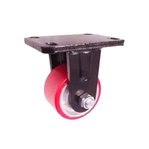 ROTAR Rueda Carga Pesada 100 mm Banda Poliuretano Núcleo Hierro Placa Fija