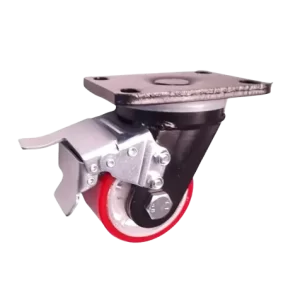 ROTAR Rueda Carga Pesada 100 mm Banda Poliuretano Núcleo Hierro Placa Giratoria