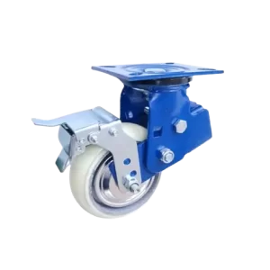 ROTAR LTDA. Rueda con Resorte para Absorción de Impactos. Diámetro 150 mm, Capacidad de Carga 400 Kg, Placa Giratoria con Freno.