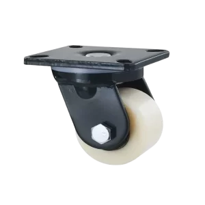 ROTAR LTDA. Rueda RHINO Banda Nylon MC Placa Giratoria. Diámetro 75 mm, Capacidad de Carga 600 Kg.