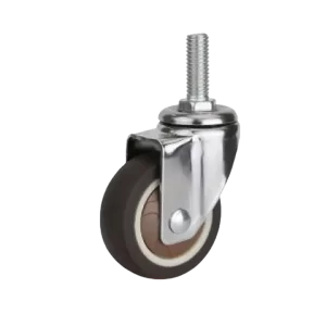 ROTAR LTDA. Rueda Simple Banda TPR Café 75 mm 50 Kg Placa Perno Pasante Giratoria