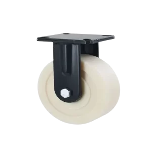ROTAR LTDA. Rueda Carga Pesada, Monobloque de Nylon Reforzado, Placa Fija Espesor 6 mm.